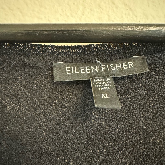 Eileen Fisher 100% Wool Cardigan Sweater Black Xl - Picture 2 of 13
